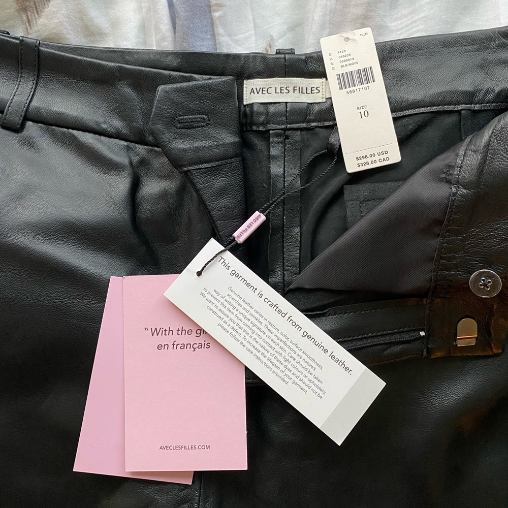 Avec les filles leather cropped flare trousers